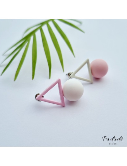 Earrings "Figures" pink/white