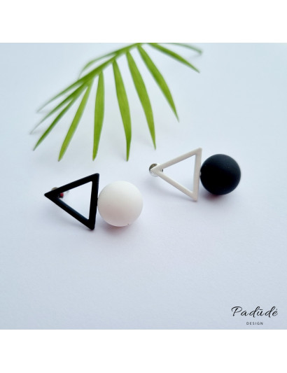 Earrings "Figures" black/white